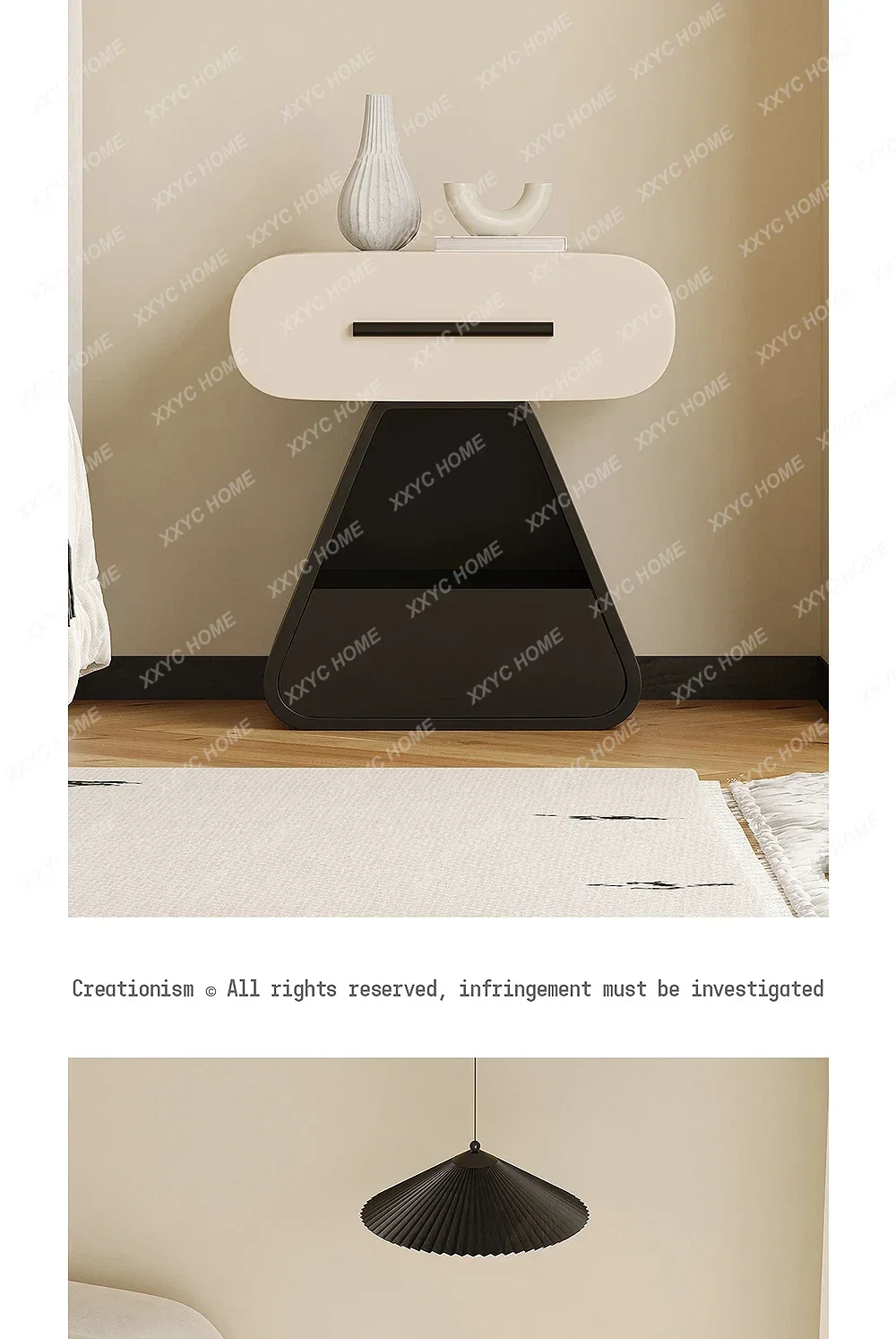 

Минималистская дизайнерская модель прикроватной тумбочки, роскошная высококачественная прикроватная тумбочка для главной спальни, маленькой квартиры