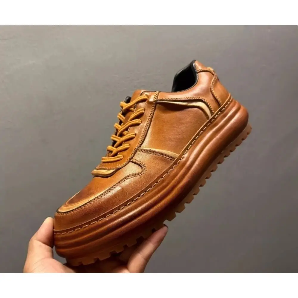 Handcrafted Dark Brown Leather Casual Sneaker – Superior Craftsmanship, Versatile Style