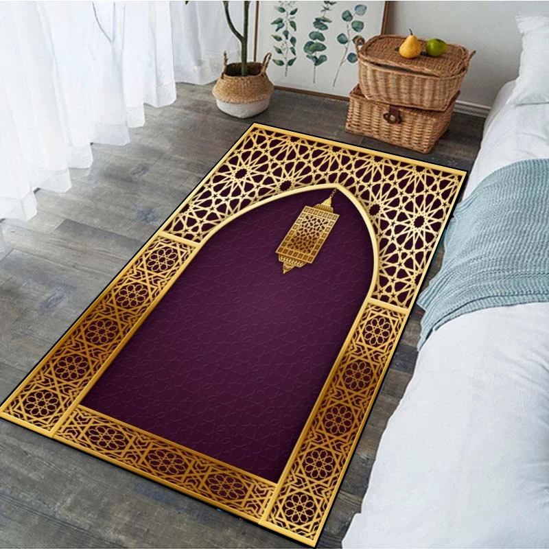 Islam Religious Muslim Ramadan Carpet Home Decoration Living Room Mat Kitchen Bathroom Non-slip Floor Mat Bedroom Bedside Rug