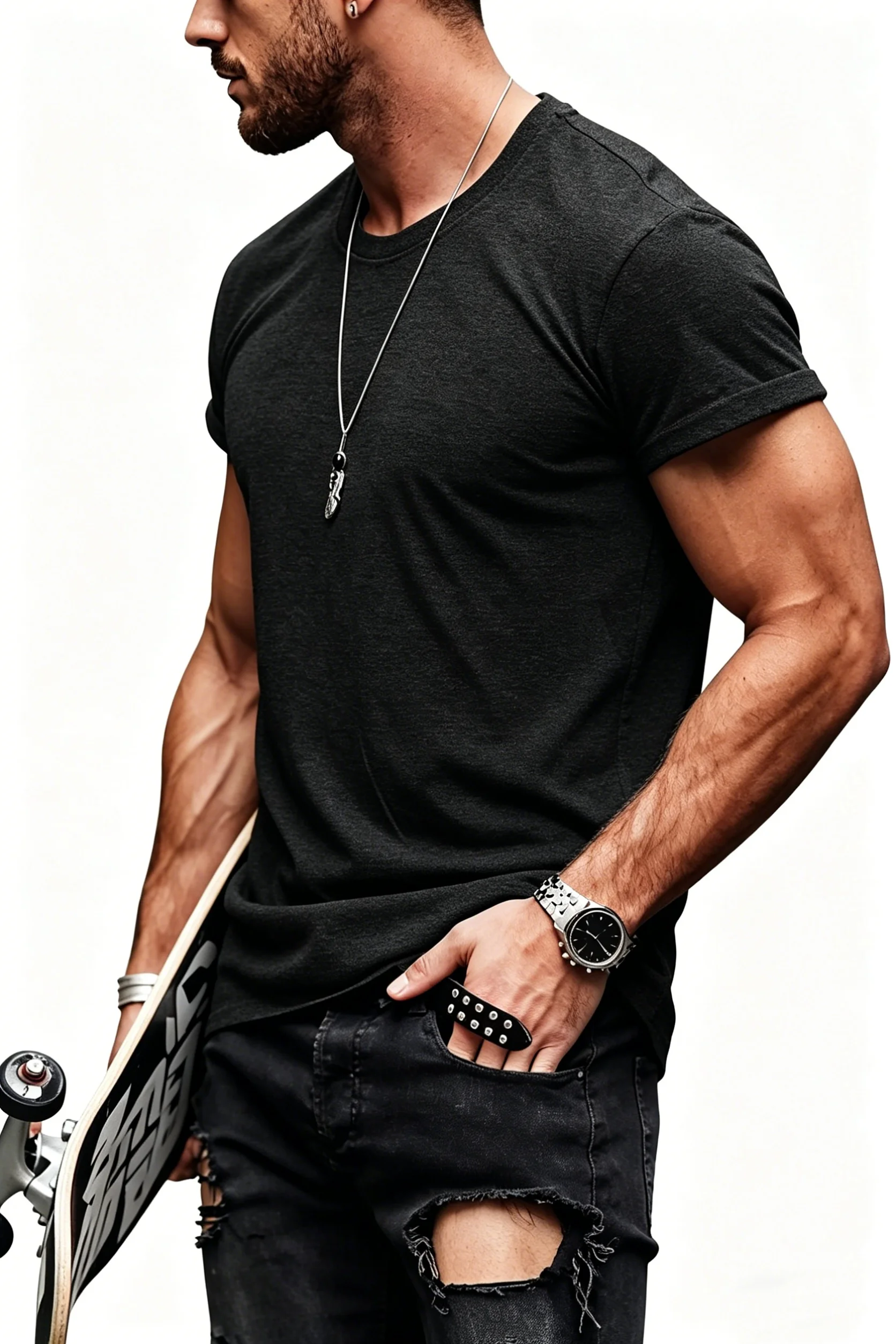 2026 Men's sports and fitness T-shirt, a loose summer fashion casual running top for training brothers to show off muscles
