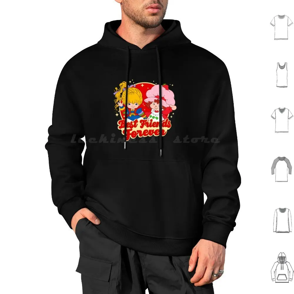 Best Friends Forever sudaderas con capucha de manga larga Rainbow Brite Rainbow 80s Retro Vintage dibujos animados 90s lindo nostálgico estético