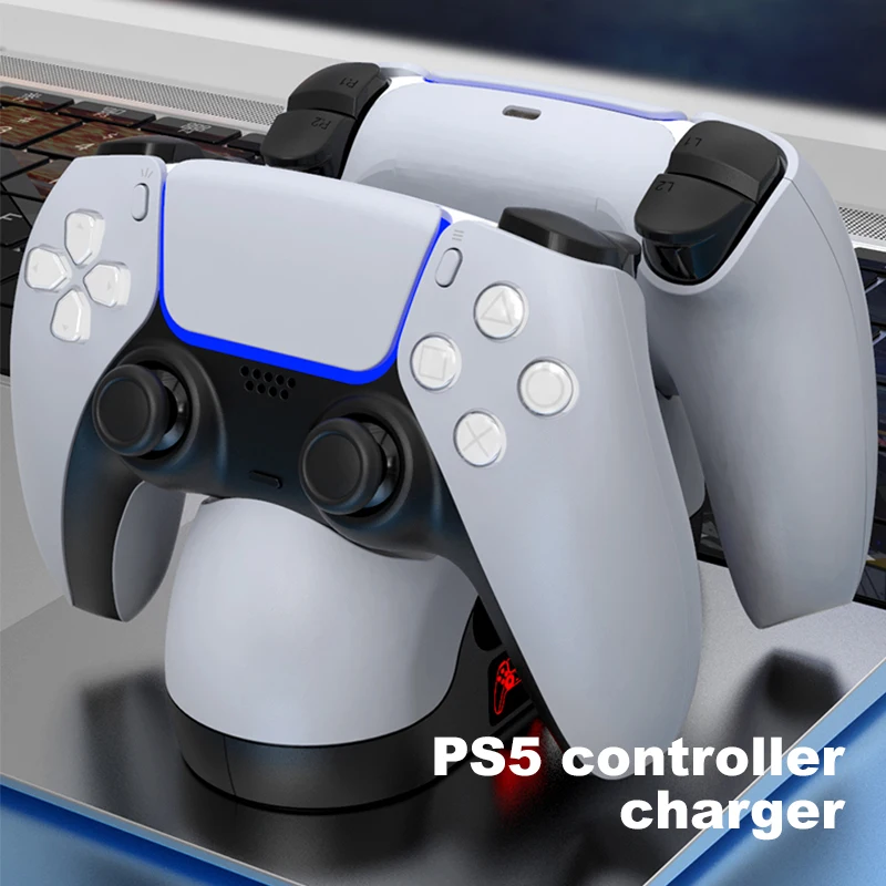 Ipega PG-P5008 Dual Fast Charger per Controller PS5 Playstation 5 Base di ricarica per Dock Station con indicatore LED