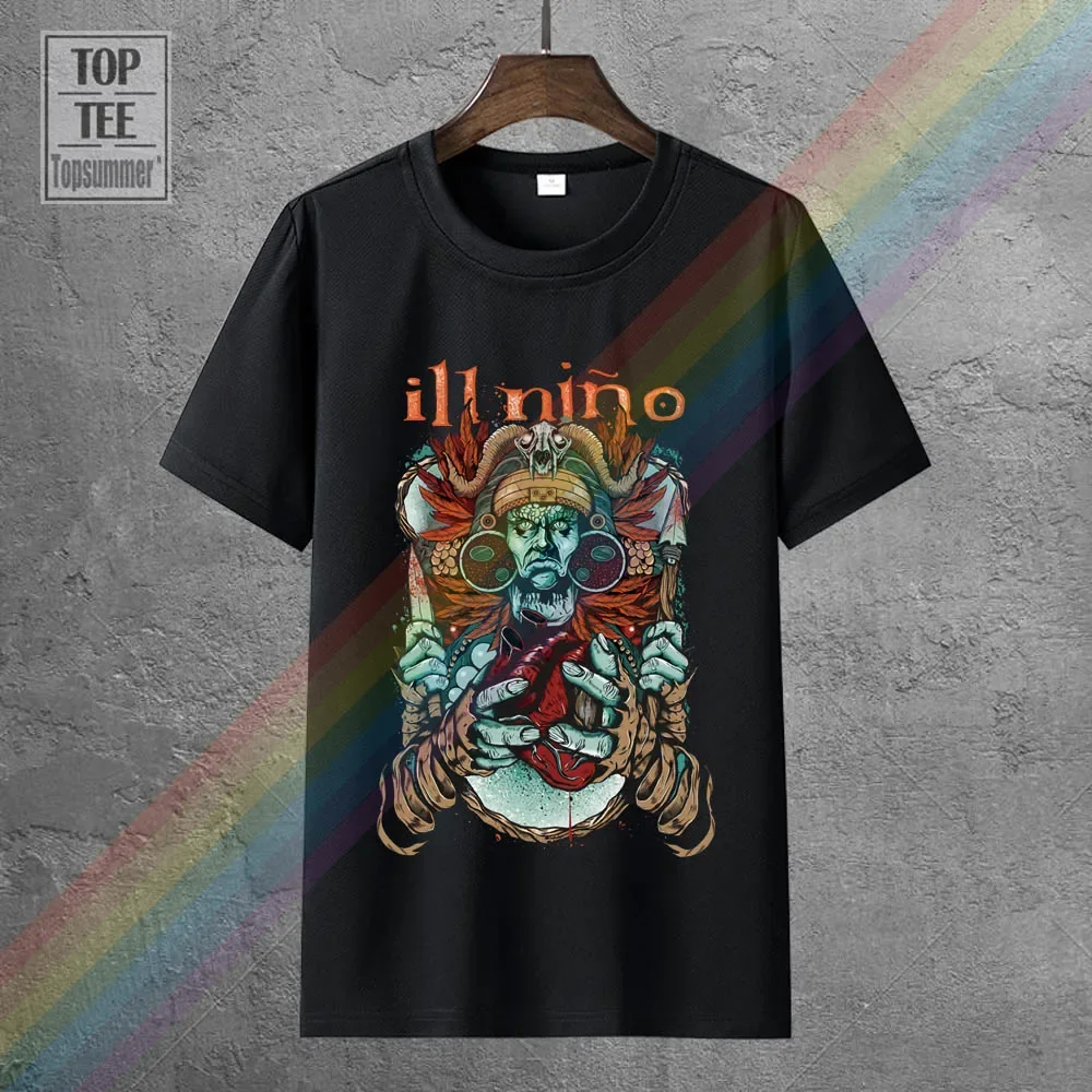 Graphic Shirts Design Men'S Ill Nino Ritual Victory Record Cotton T Shirt Black Crew Neck Short-Sleeve Mens T Shirts