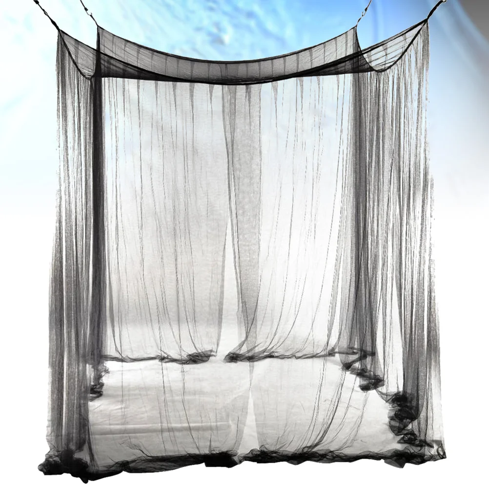 Canopy for Bed Car Tent & Drapes Queen Camping Mesh Net Guard Bedding 4 Corner Post Travel