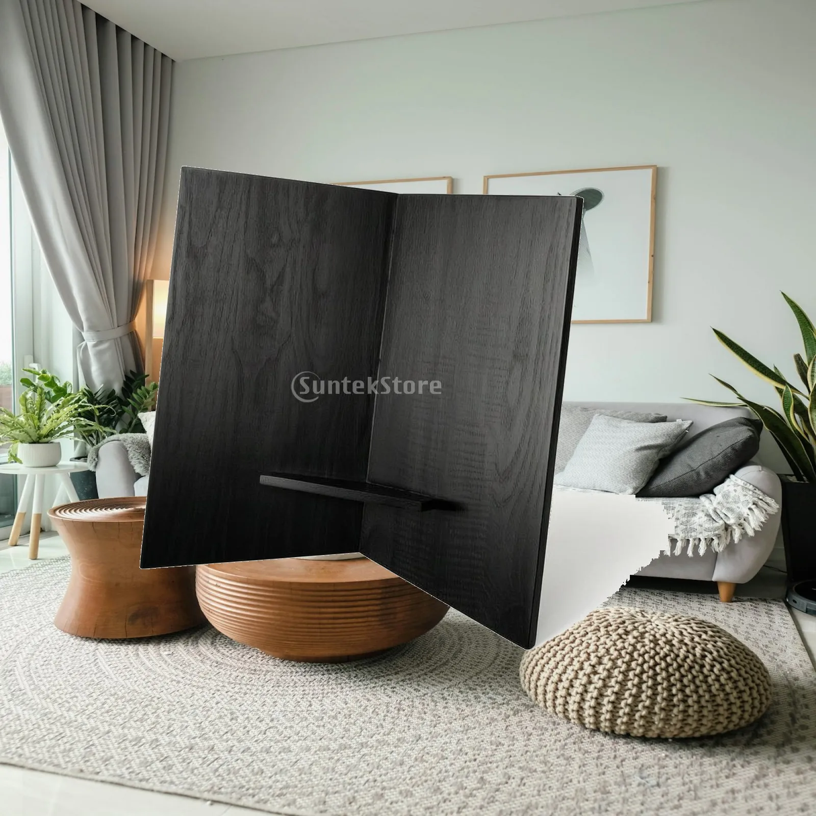 Wooden Newspaper Rack Minimalist Magazine Stand Space-Saving for Desk, Readers