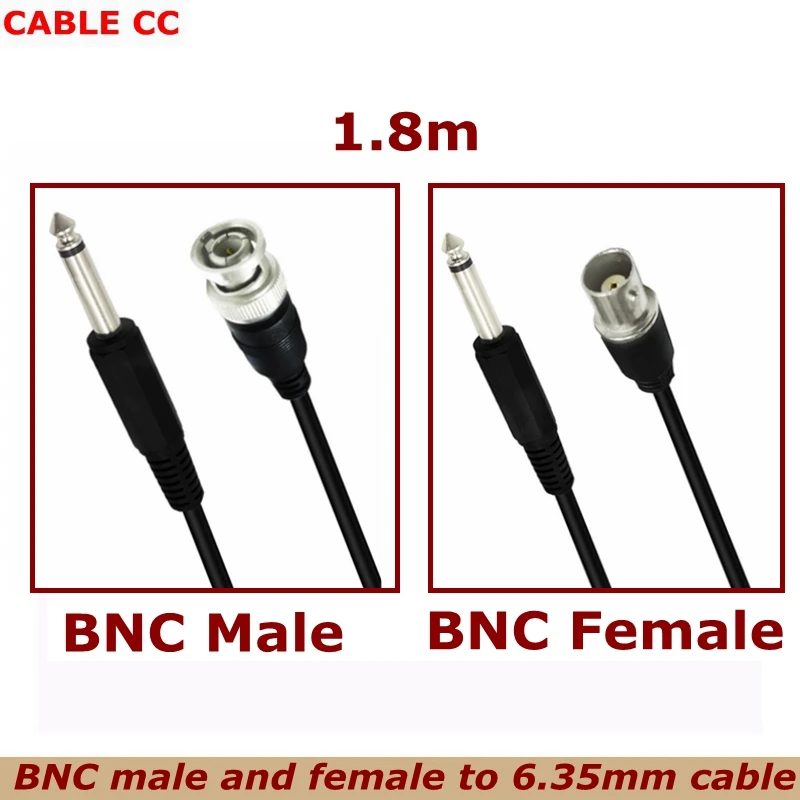 

1p 3C-2V Coaxial 6.35mm Mono TS Male to BNC Male and Female Audio Cables Are Used for Monitoring, Antenna and Shortwave Receiver