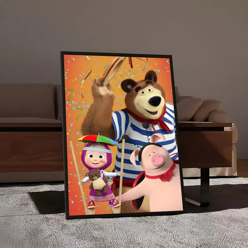 M-Masha And B-Bears Painting Calligraphy Print Canvas Art Pictures Home For Living Room Modern Decor Room Home Decor