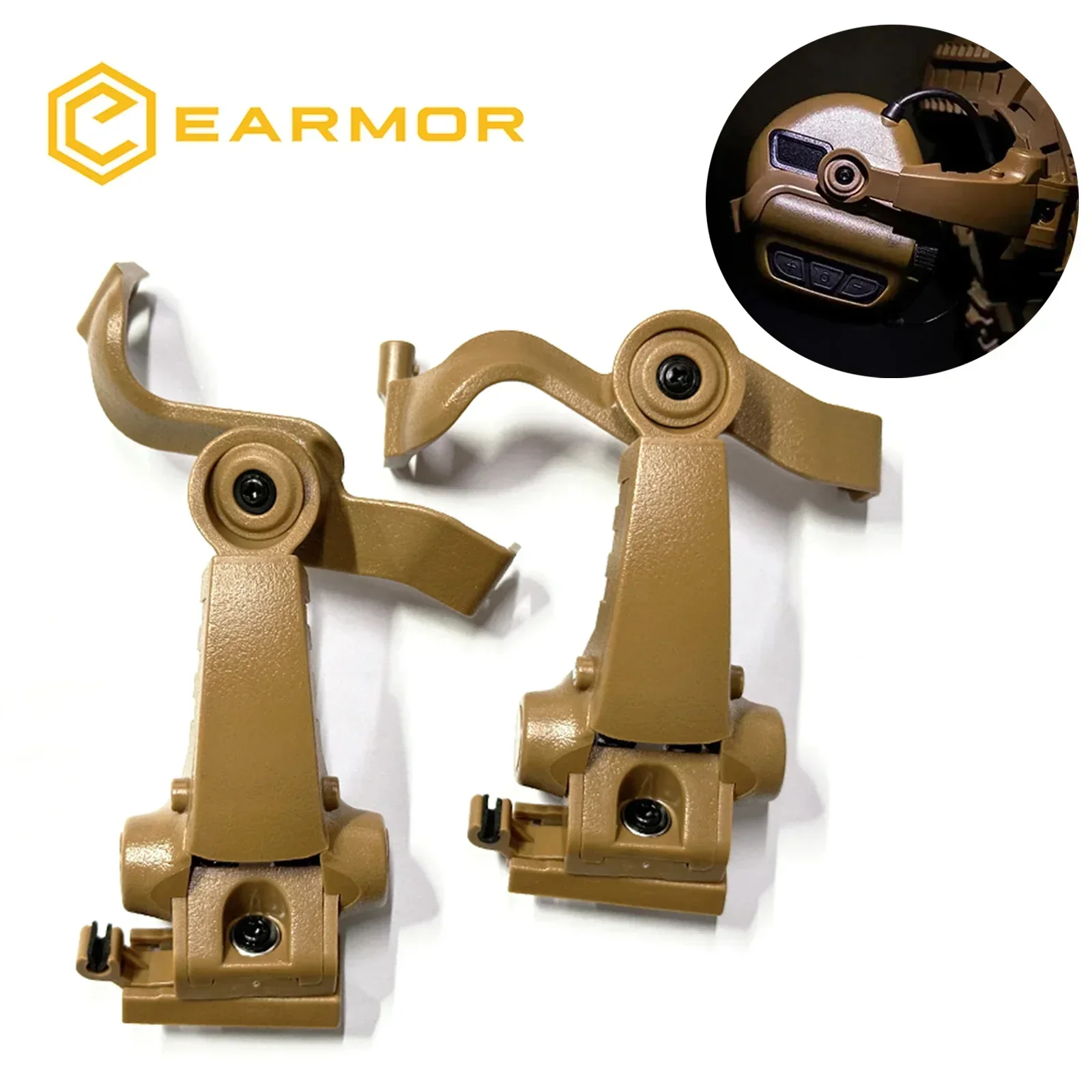 NEW EARMOR M16C Headset Rail Mount Bracket 360 ° Rotatable ARC Rail Adapter for MOD4 Series M32/M31/ M32H/M31H Headset