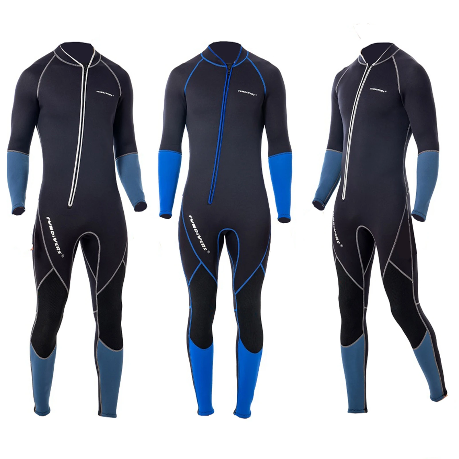 Men 3mm Neoprene Wetsuit, Wear Resistant Swimming Full Suit Thermal Waterproof Wetsuits for Snorkeling Scuba Dive