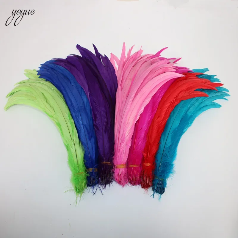 Wholesale 50PCS 30-35CM Natural Rooster tail Feathers Colorful Cheap Feather For Decoration Craft DIY party props accessories