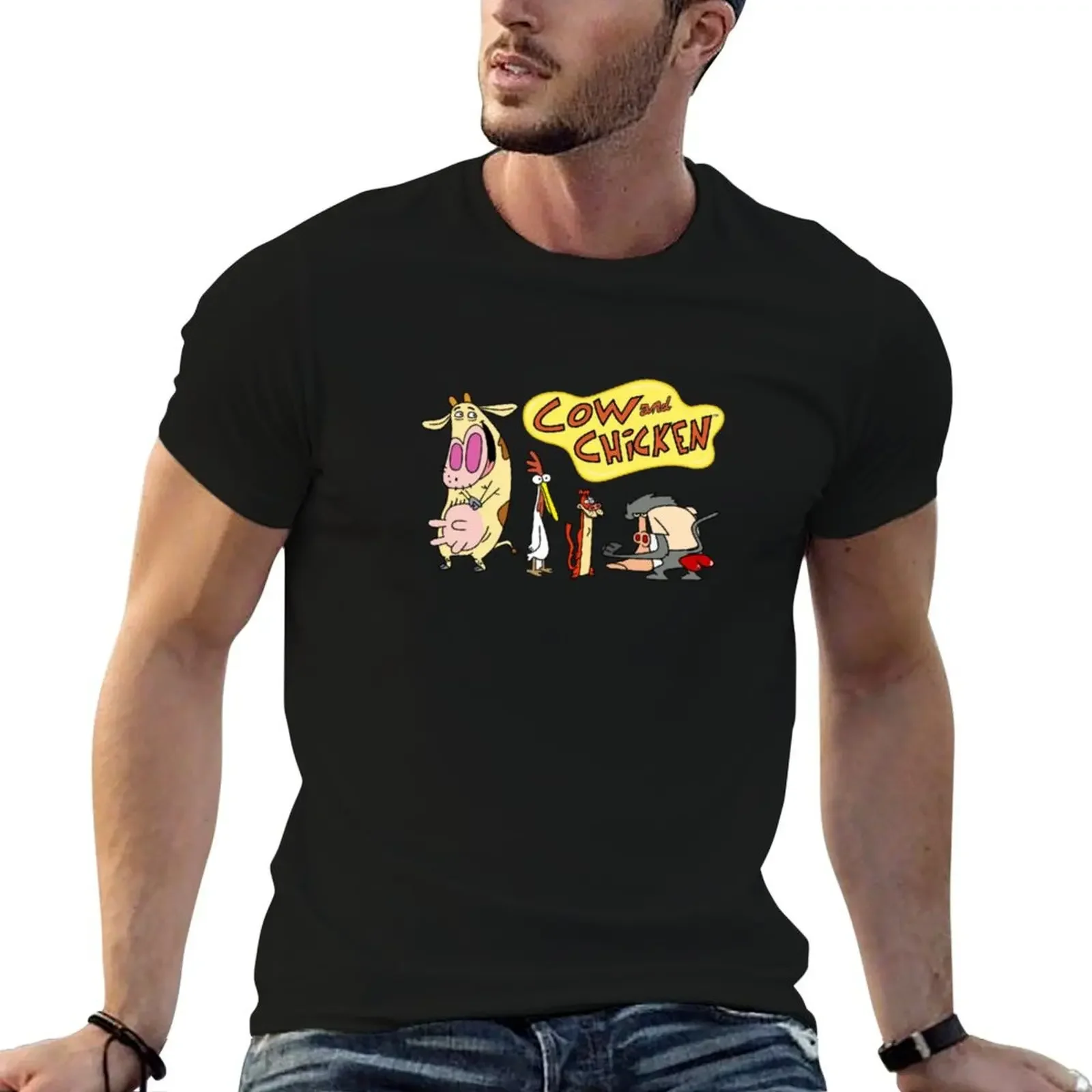 Cow and Chicken T-Shirt boys animal print anime luxury designer oversize t-shirts man men t shirts high quality