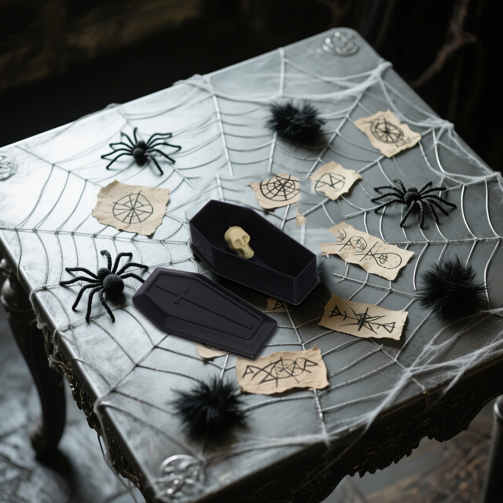 

20 Set Halloween Props Decor Dollhouse Mini Coffins Gift Haunted Decoration Crafts Plastic Supplies Funny Pranks