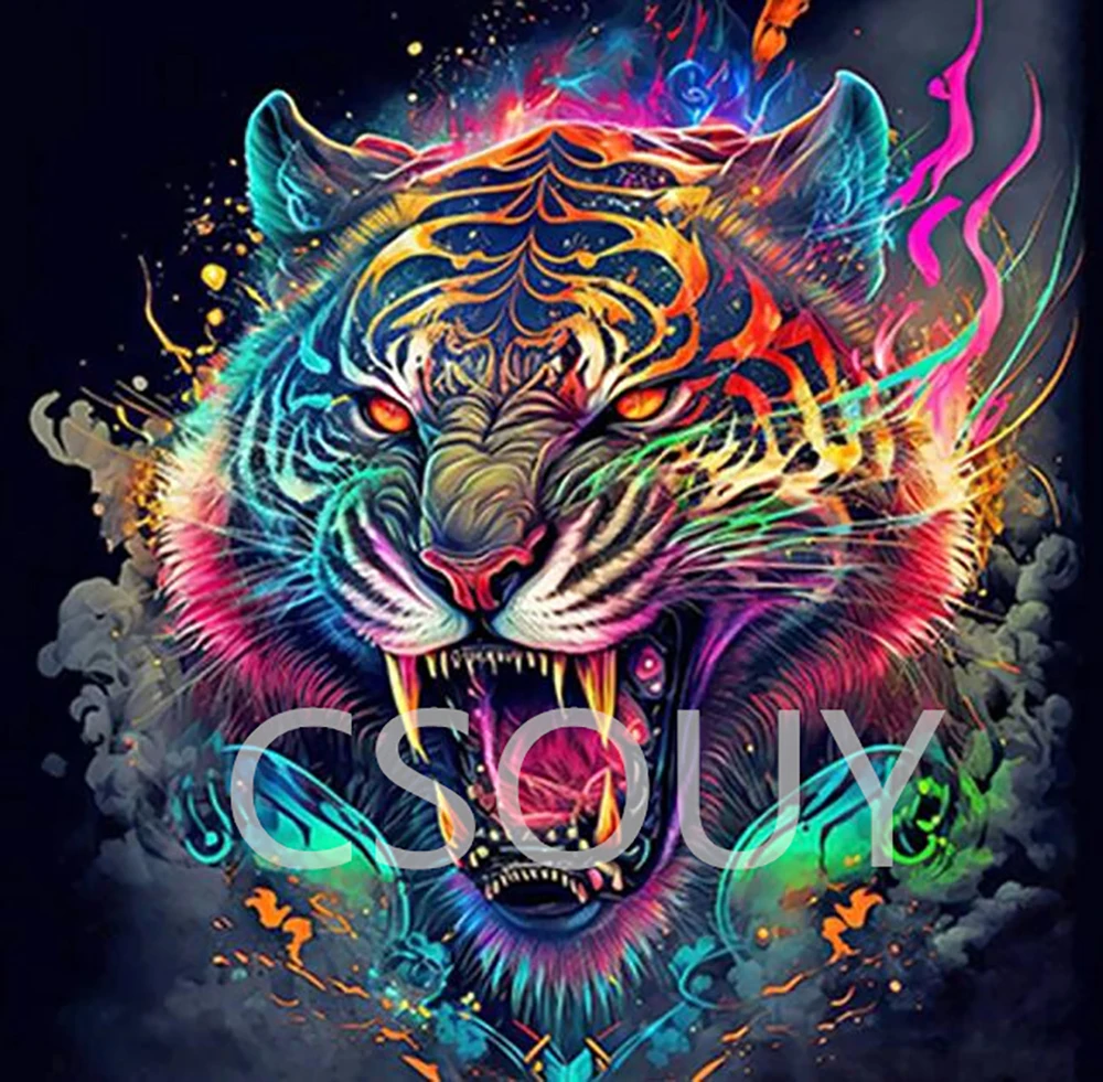 

Tiger Animal100% Fairy Dust Square Drill Full 5D Diy Diamond Painting Cross Stitch Crystal AB Embroidery Mosaic Decor Needlework