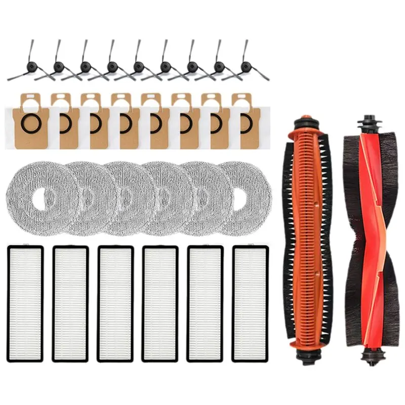 

B25B Accessories Kit For XIAOMI For MIJIA Robotic Vacuum Cleaner 5 Pro- Main Brush, Edge Cleaning Brush, Dust Bag& Filter Rag