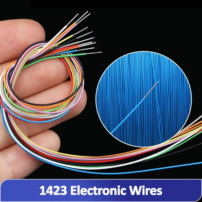 5/10m 1423 PVDF Silver Plated Copper Wire38/36/34/30/28/26/24AWG Micro Fine High Temperature Electronic DIY Single Core Cable
