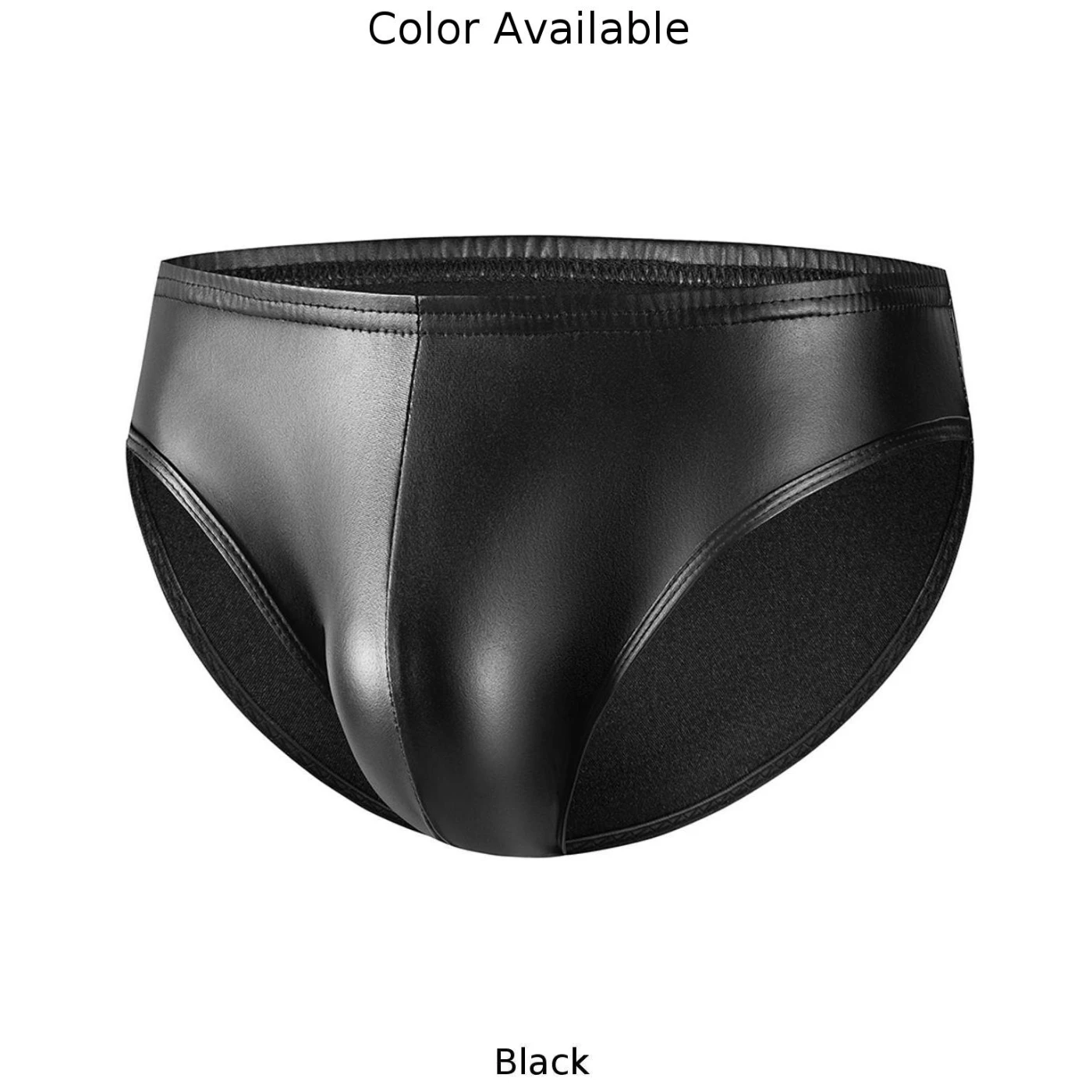 Falso couro sem costura Bikini Cuecas dos homens, Calcinha Bulge Pouch, Lingerie Erótica, Cuecas Olhar Molhado, Roupa Interior Sexy, Calcinhas Masculinas