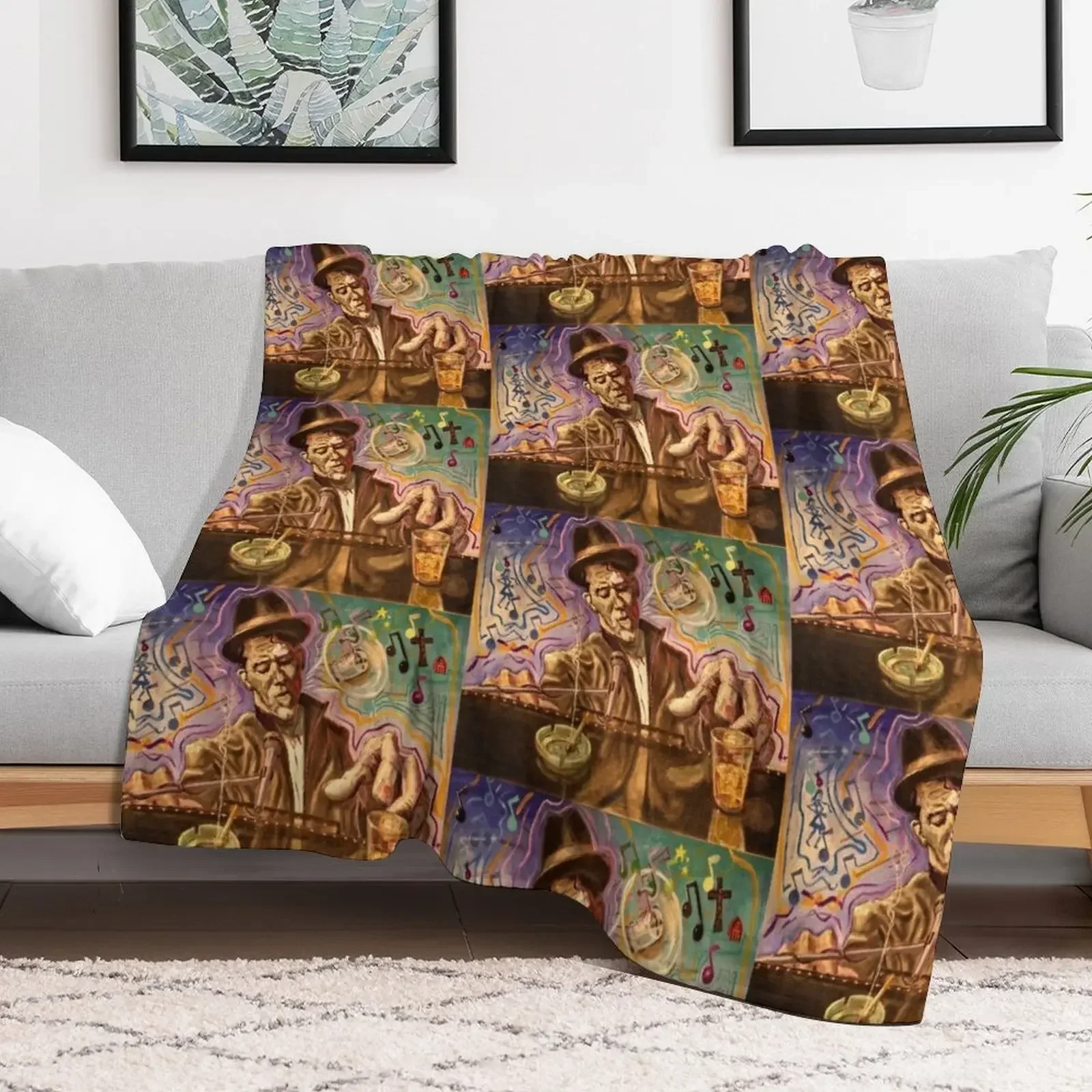 

Waltzing Waits aka Tom Waits Throw Blanket Decorative Throw Comforter Blankets