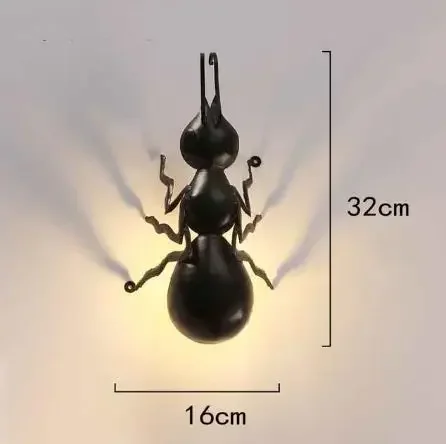 الرياح الصناعية العنكبوت النمل الجدار مصباح غرفة الطفل الحيوان هالوين شرفة الفنية الجدار مصباح الإبداعية لوميناريا ديكو مصباح