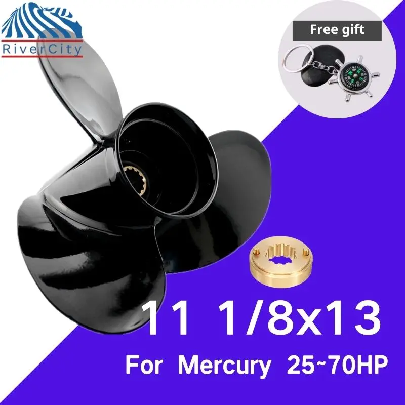 

For Mercury 50hp 60hp 70hp Outboard Propeller 11 1/8x13 Boat Motor Aluminum Alloy Screw Ship Marine Engine 3 Blade 13 Spline