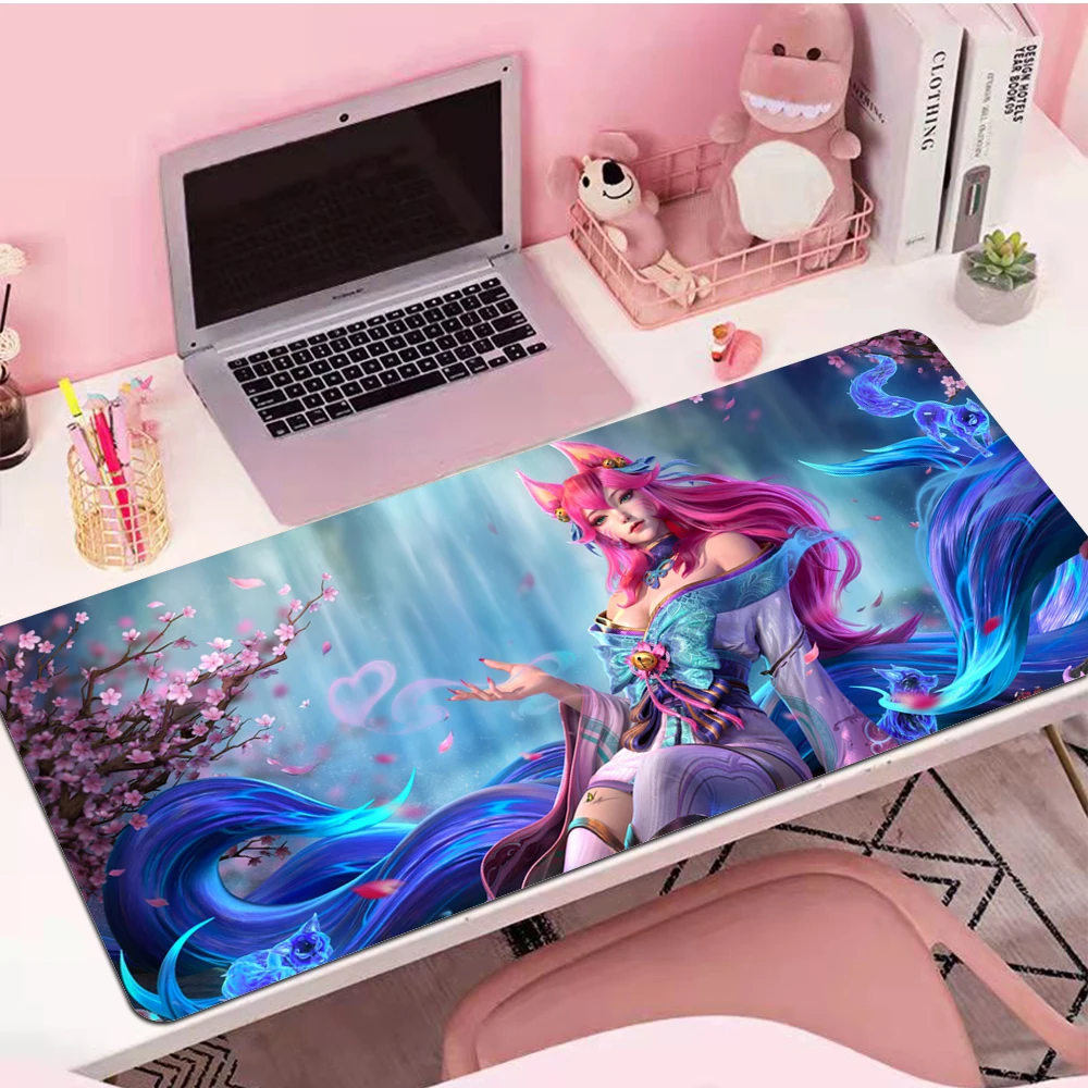 Große Gaming Mouse Pad Computer Mousepad PC Gamer Maus Matte Laptop Mausepad League of Legends Ahri Teppich Tastatur Matte Schreibtisch pad