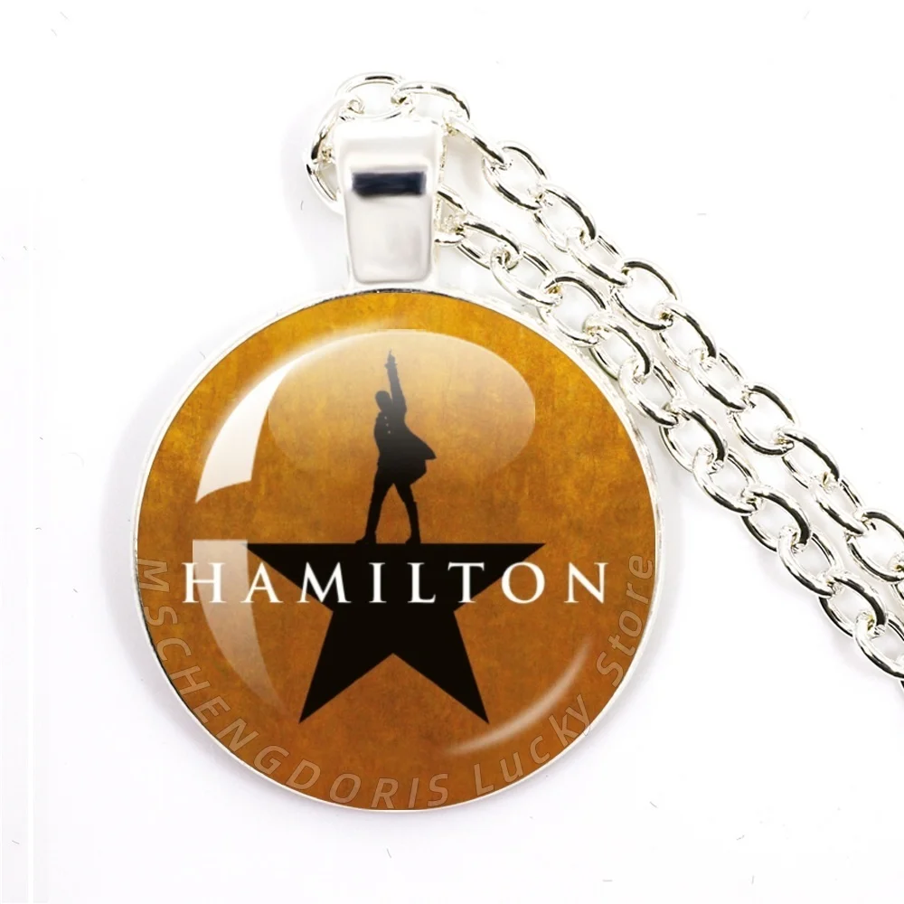 American Musical H-Hamilton 25MM Round Glass Cabochon Pendant Necklace Women Fashion  Decor Jewelry Gift For Fan