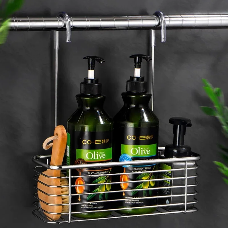 Stainless Steel Shower Holder Rotary Hook Bathroom Rack Multilayer Drain Shampoo Shelf Wall Unit with Stable Load-Bearing Best