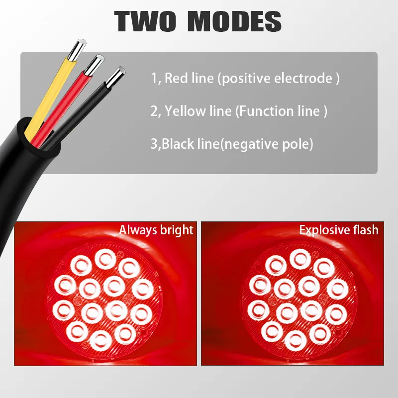 Luz trasera LED redonda de aluminio para camión, luces Flash Fso, estroboscópicas laterales, lámpara de advertencia de emergencia para coche, 2 piezas, 3 pulgadas