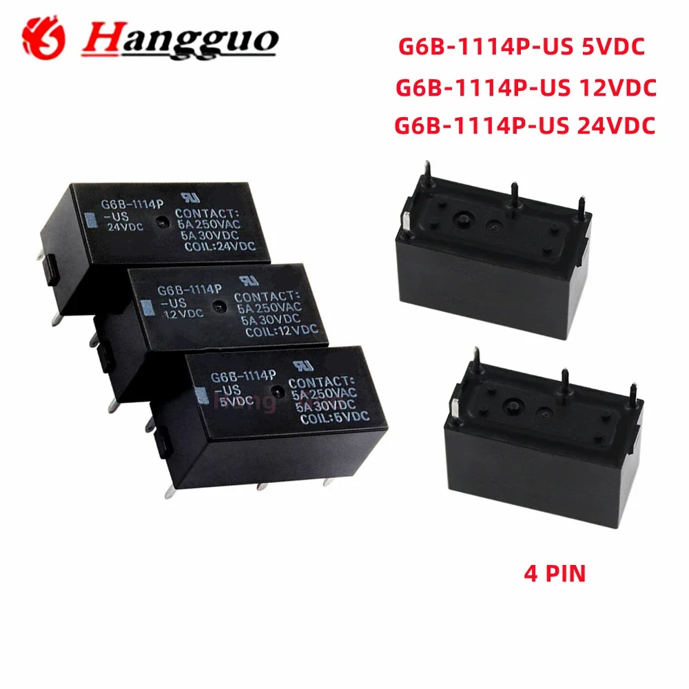 5 teile/los Original G6B-1114P-US 5a 4pin G6B-1174P 8a 4pin 5v 12v 24v G6B-2114P-US-24VDC dc5vdc 12vdc 5a 6pin relais