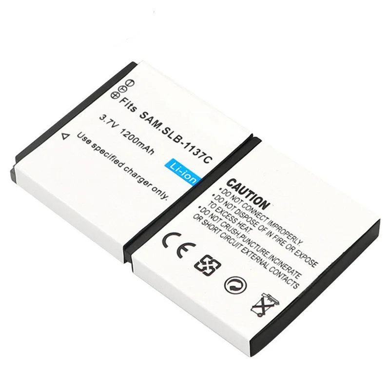 SLB-1137C Battery 3.7V 1200mAh Fully Decoded Replacement for Samsung TS-DV001 Blue I7 Digital Camera Lithium Battery