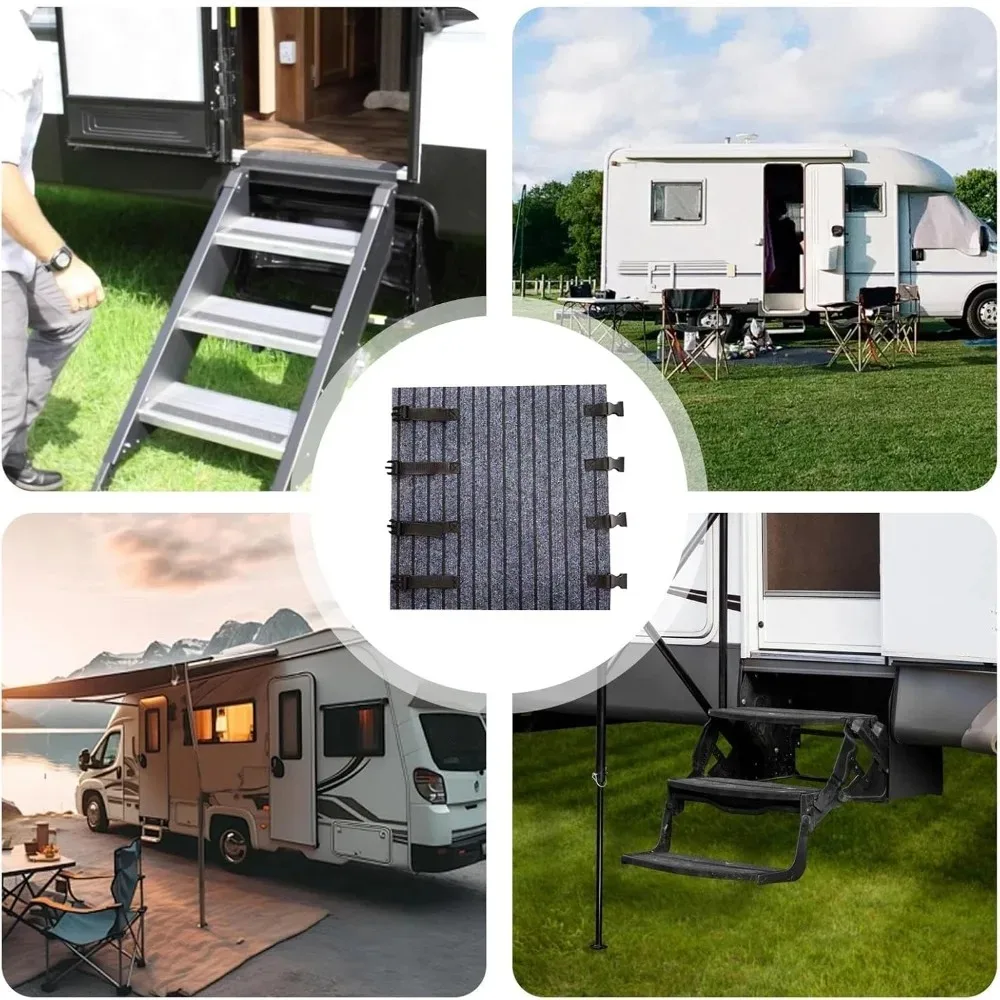 قابل للتعديل عدم الانزلاق RV خطوة حصيرة العربة درج فقي الوسادة لسهولة التركيب تنظيف الأوساخ حماية مقطورة تخييم فان الملحقات