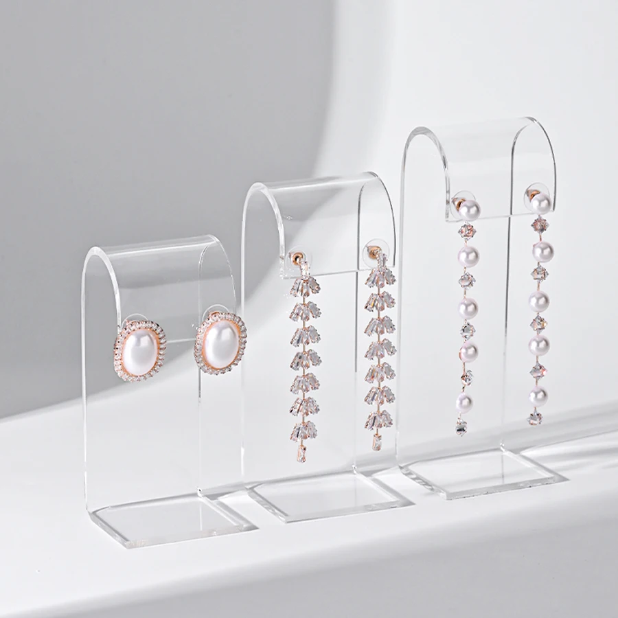 New Fashion 3pcs Of Set Of Black/White/Transparent Acrylic Earrings Jewelry Display Stand Props Display Shelf Shot