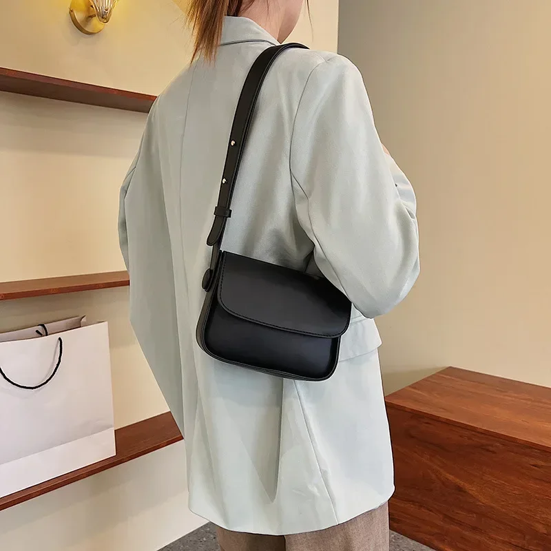 Sac à Main à Rabat Vert Solide pour Femme, Petit Sacoche de Styliste, Tendance, à Bandoulière, 2024