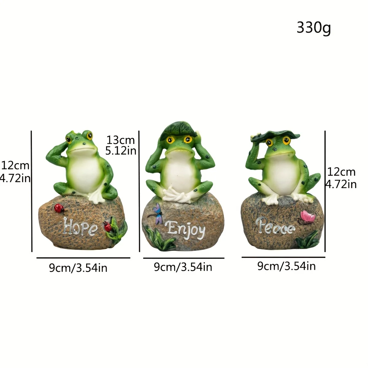 Rustic Animal Home Decoration Ornament Garden Pool Aquascape English Signage Frog on Stone