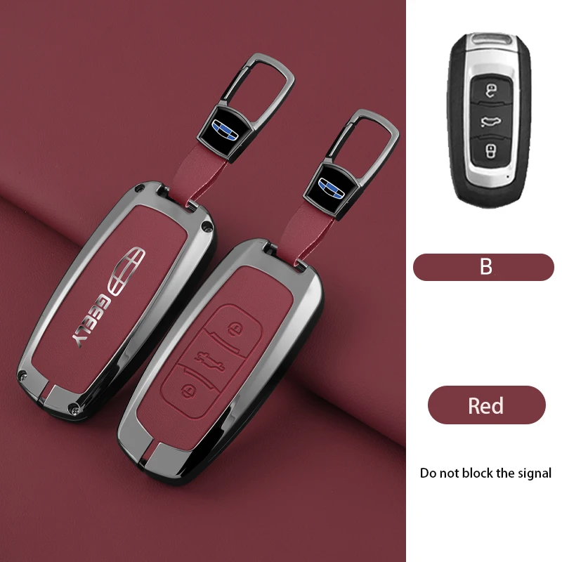 Zinc Alloy Car Key Case Cover Shell For Geely Emgrand X7 GS GX3 GT GC9 EC7 GC715 EC718 Englon SC3 Atlas Pro Keyless Accessories