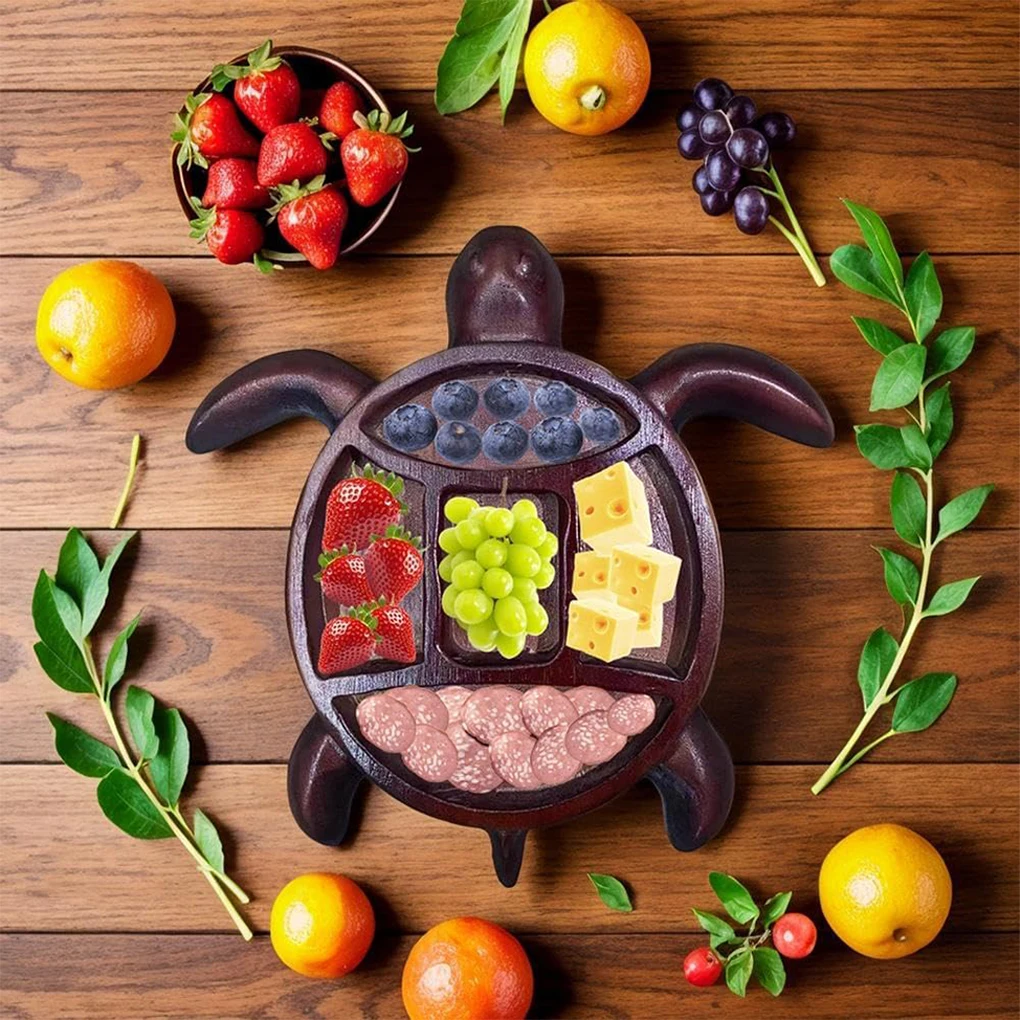 Neue Tragbare Holz Schildkröte Modellierung Obst Tablett Küche Restaurant Party Tisch Dekoration Sushi Tablett Süßigkeiten Snack Tablett