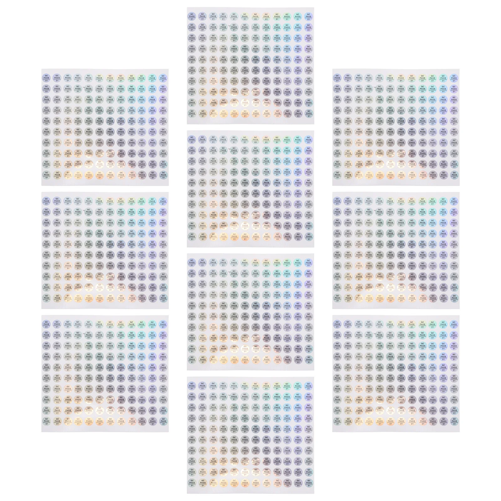 Qc Stickers Inspection Qualified Labels Tamper Proof Hologram Seal For Quality Control Approval File Folder