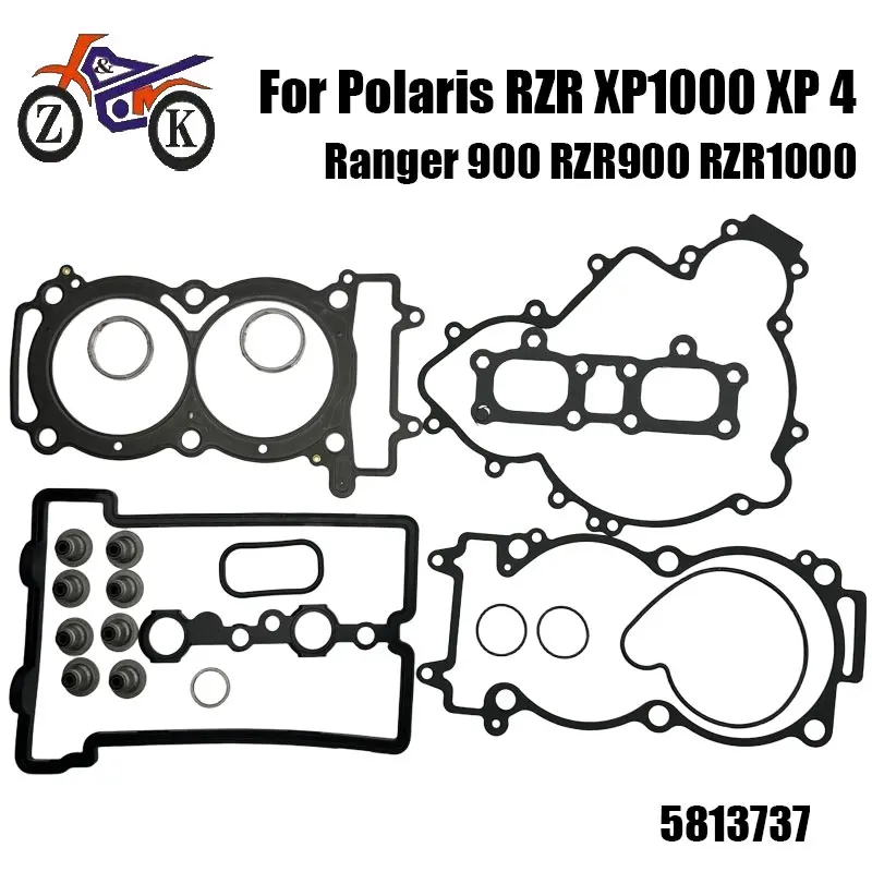 

Motorcycle Cylinder Cover Gasket Kit For Polaris RZR XP1000 XP 4 2016-2020 Ranger 900 2014-2018 ATV Engine Gasket Set 5813737