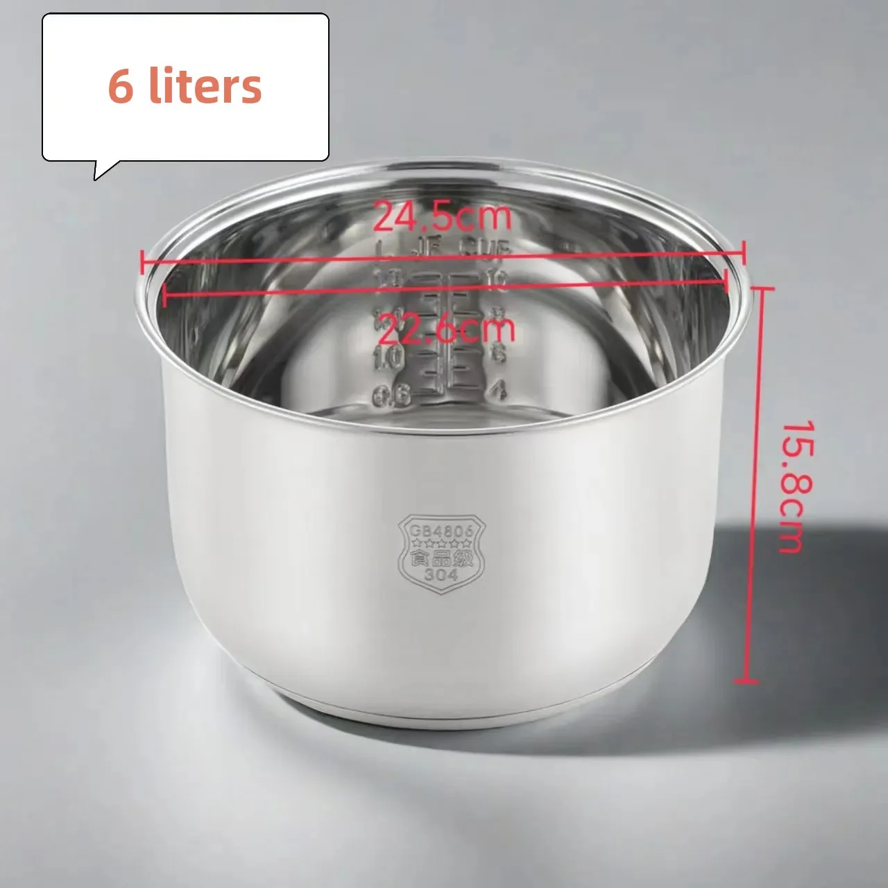 

6л скороварка для рисоварки, внутренняя кастрюля, вкладыш для скороварки, внутренняя кастрюля из нержавеющей стали, антипригарная посуда для кухонных аксессуаров