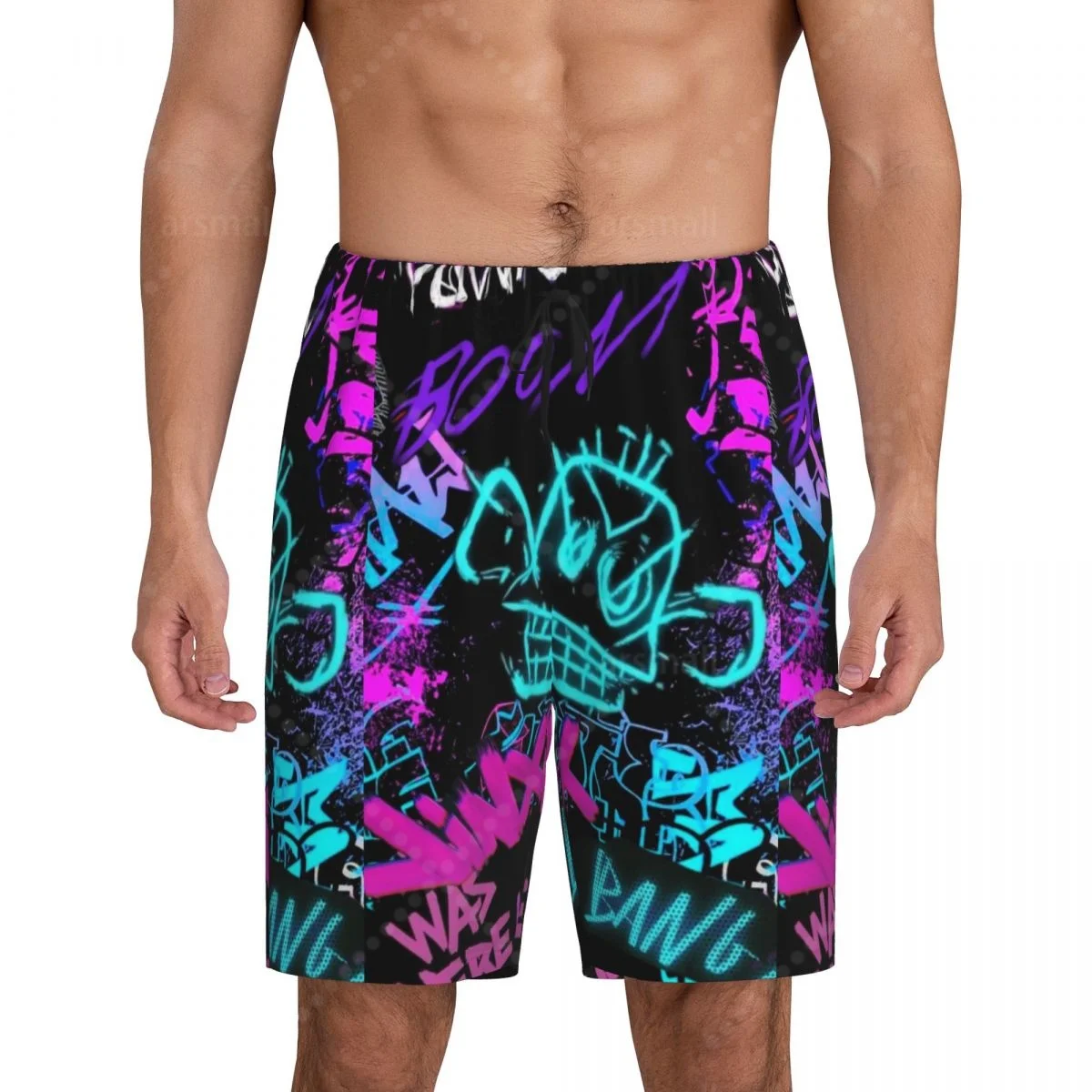 

Jinx Monkey Anime Men's Cool Flat Horn Shorts Street Stretch Shorts Beach Shorts Daily Wear Underwear Sleepwear