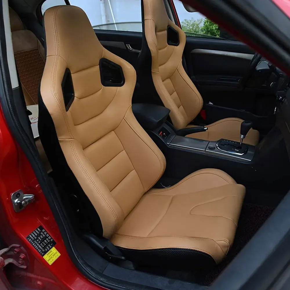 1pc Adjustable Racing Seat Universal for Sport Car Simulator Bucket Seats Black-Red PVC Leather 1pc view 6