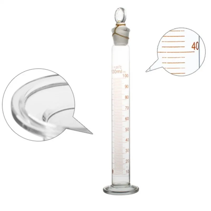 High quality100ml Laboratory Measuring cylinder with Stopper and Scale High borosilicate 3.3 Glass Measuring Cup Lab Supplies