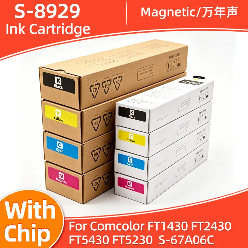 

S-8929 S-8930 S-8931 S-8932 Ink Cartridge Compatible For Riso Comcolor FT1430 FT2430 FT5430 FT5230 S-67A06C Printer With chip