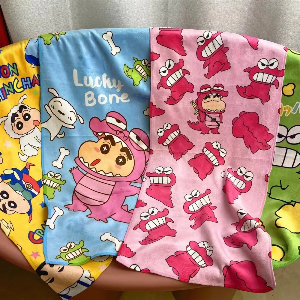 Kawaii Crayon Shin-Chan Anime Towel Cartoon Bath Towels Bathroom Hand Towel Batrh for Kids Adults Beach Soft Beach Blanket