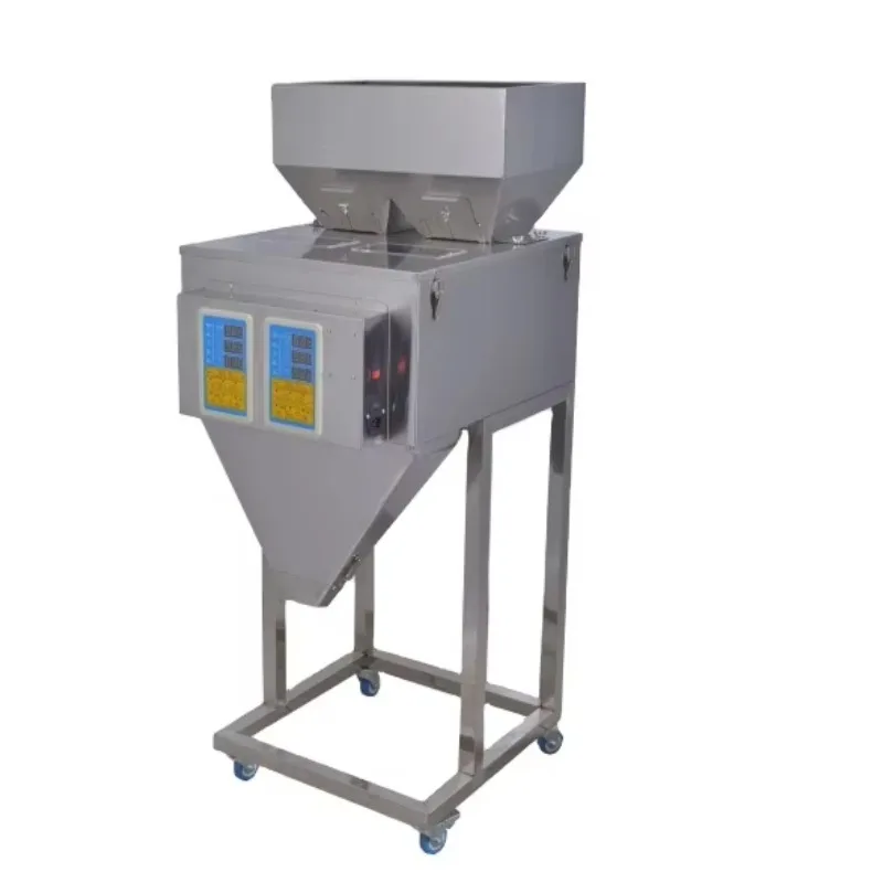 المصنع مباشرة 2 رئيس 500 جرام آلة تعبئة الجسيمات الهزاز مسحوق الحبوب الحبيبية وزنها آلة التعبئة