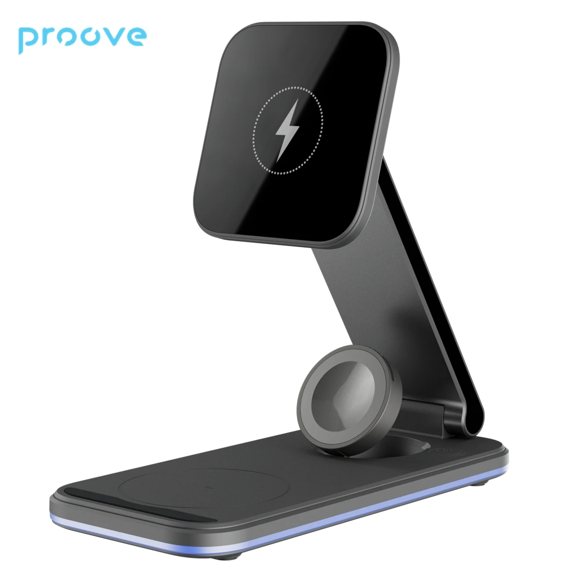 

Proove Energy Fold Qi Wireless Charger 3 In One Mobile Phone Stand Wireless Charger for iPhone 15W Charger