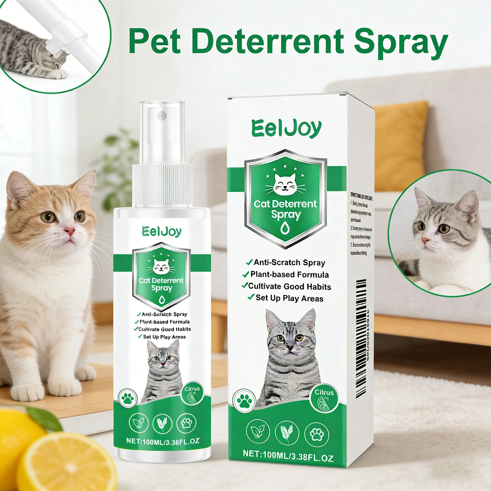

Cat Repellent Spray Indoor Outdoor Anti Cat Scratch Furniture Protector Stop Cat Climbing Bed Urine Marking Pet Deterrent