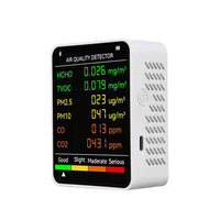 6 In 1 Multifunctional Air Quality Detector PM2.5 PM10 HCHO TVOC CO CO2 Formaldehyde Monitor LCD Display Home Air Quality Tester