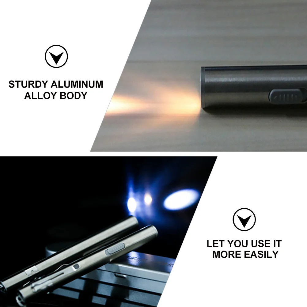 

2Pcs USB Rechargeable Medical Pen Light Stainless Steel Durable Inspection for Medical Check Ear Nose Throat