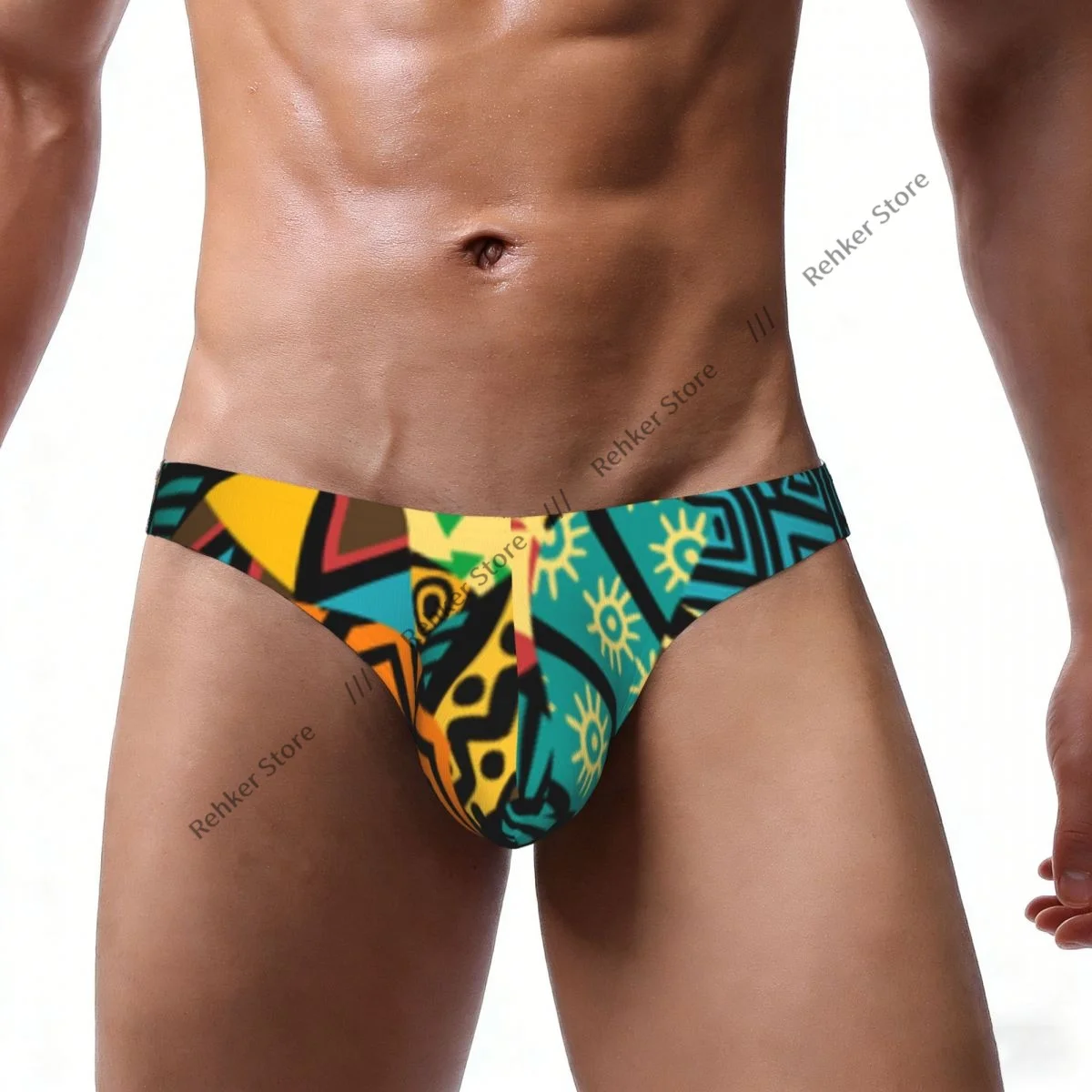 Sexy Man's Underwear Briefs African Patchwork Background Men Underpants