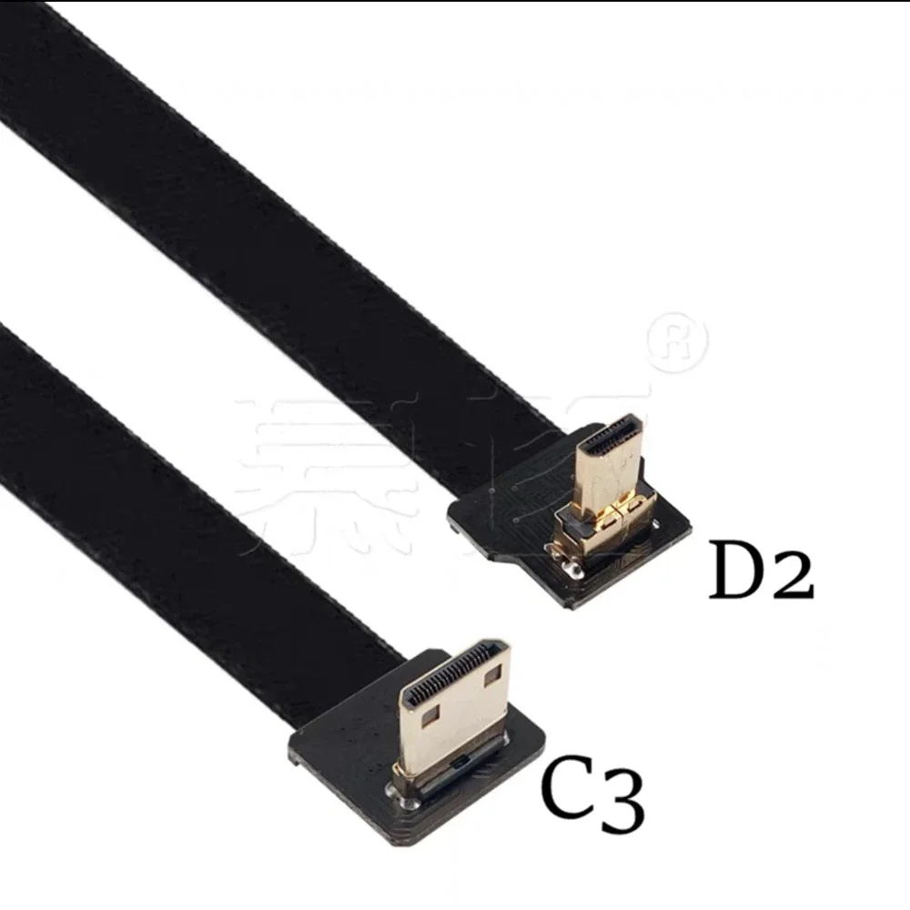 Micro caméra de ligne haute définition HDMI, 5cm-1m, coude, photographie aérienne FPV FPC, câble de capture vidéo, tête mini 600 plaquée or